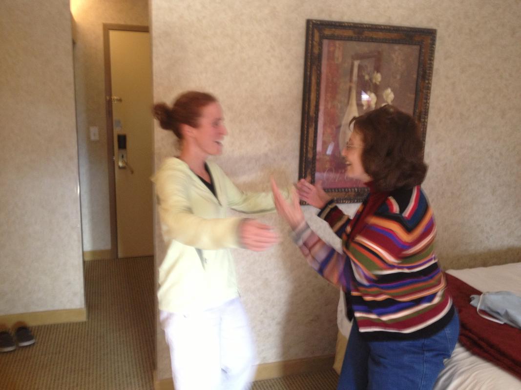 Sarah surprising Mom