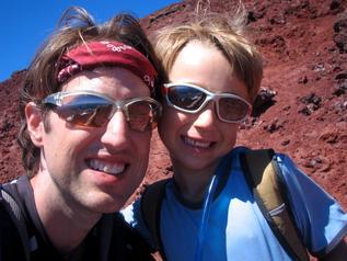 Xander and Scott on the way down the mountain Xander and Scott on the way down the mountain