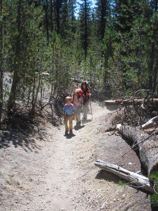 Slogging up the Soda Creek trail Slogging up the Soda Creek trail