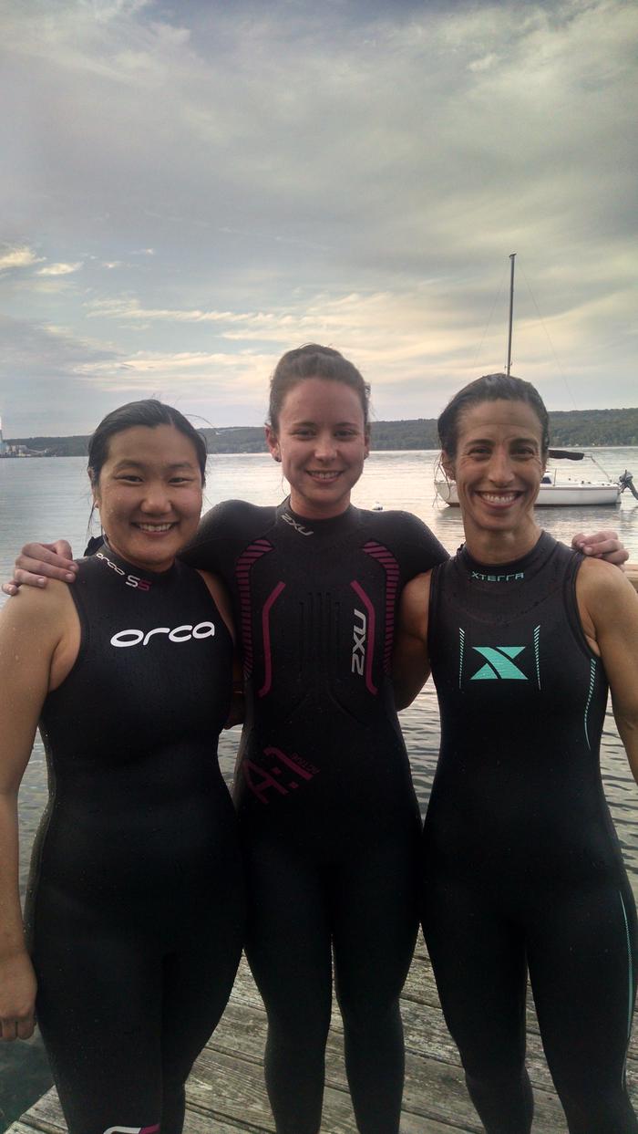 Anne, Katie and me after our swim Anne, Katie and me after our swim