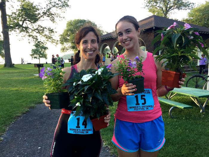 Elizabeth and I won our mother-daughter category and we each won age group awards too! (What can I say, it's a small race) Elizabeth and I won our mother-daughter category and we each won age group awards too! (What can I say, it's a small race)