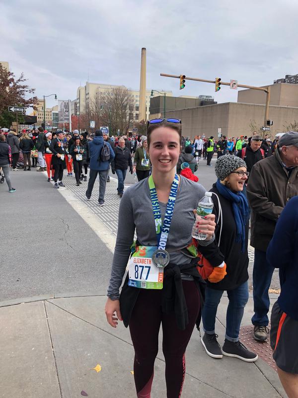 Elizabeth after her finish.