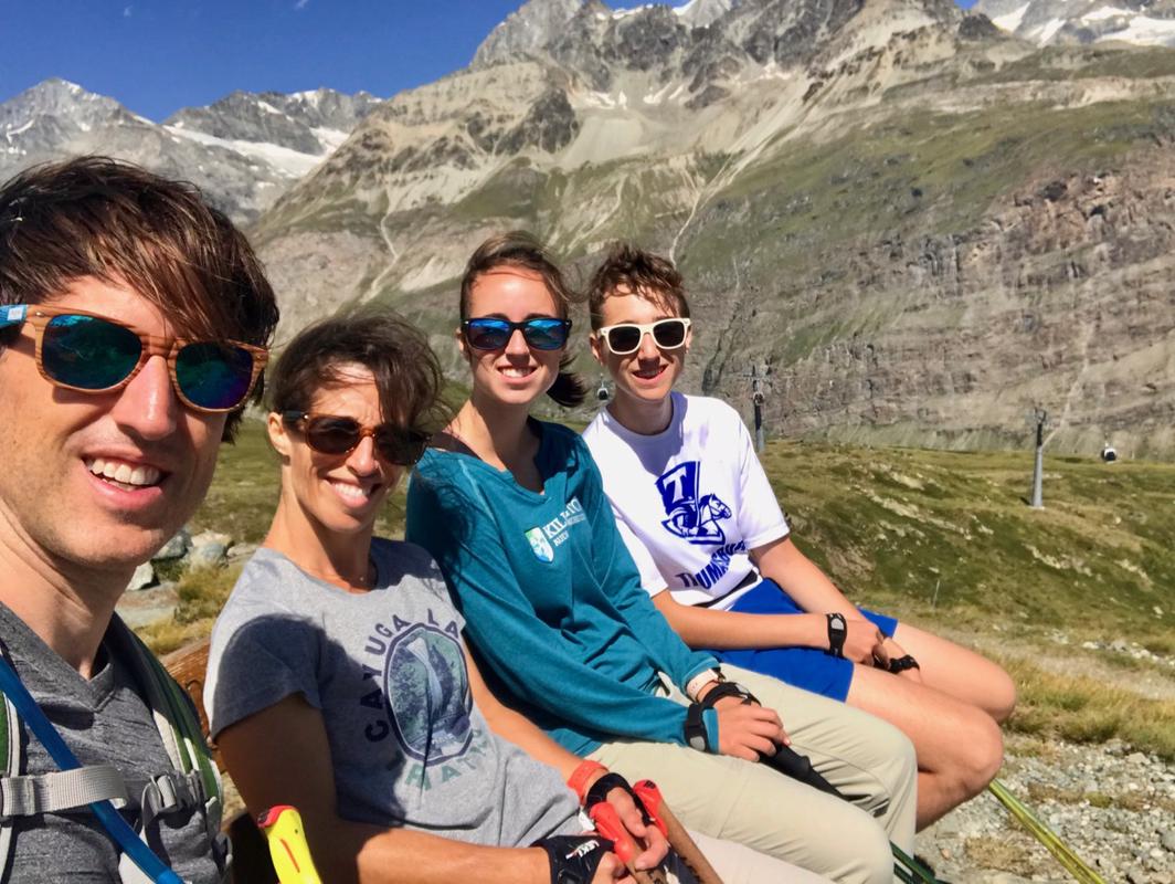 A family hiking break